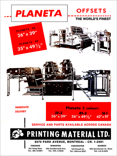 Printing Material ad